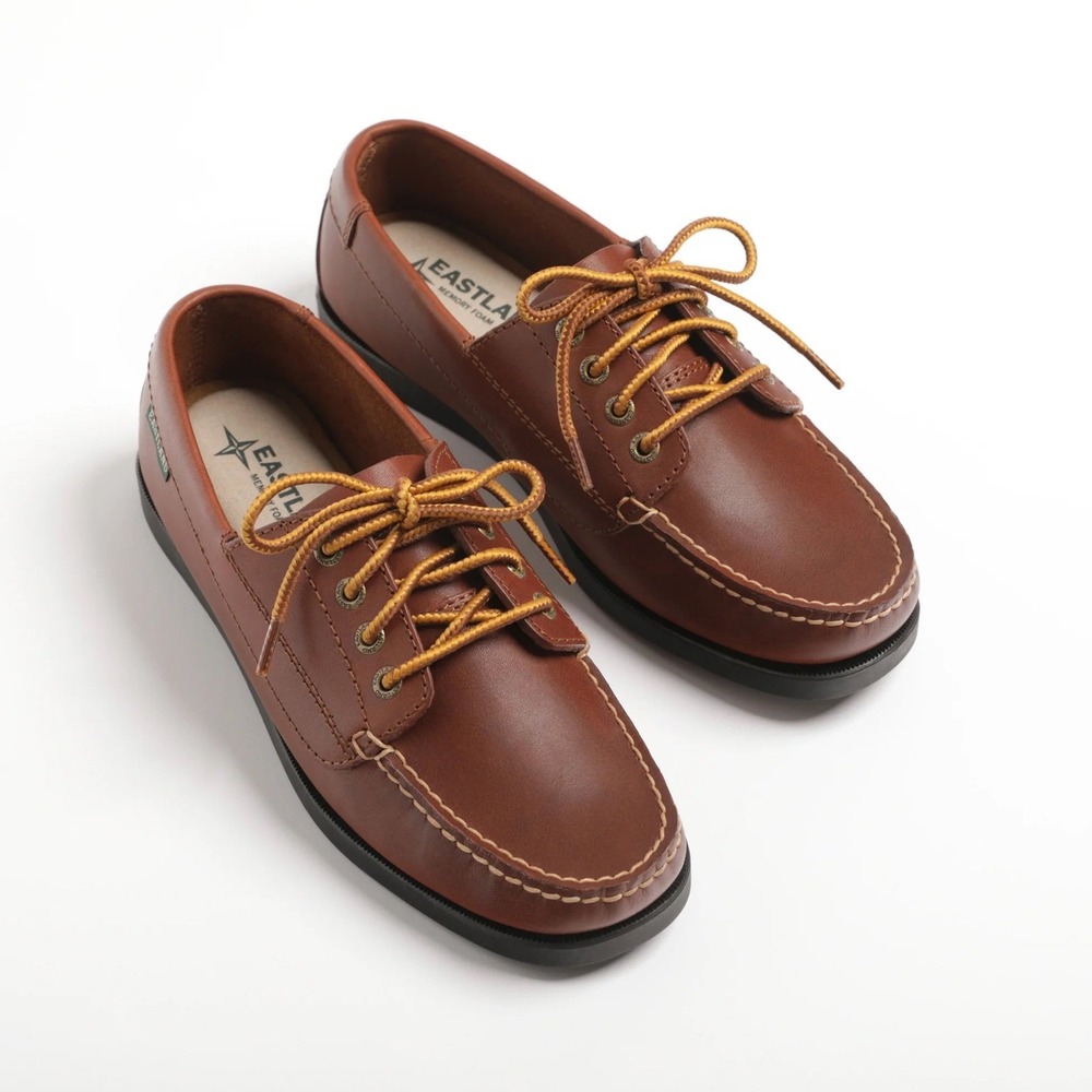 Eastland Falmouth Womens Leather Loafer Brown Camp Mac Boat Shoes Size 9 - Picture 5 of 8
